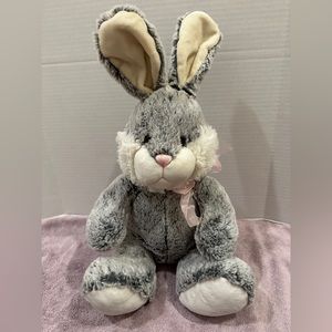 Animal Adventure 2016 Grey & White Easter Bunny Rabbit Spring Plush 17” Soft